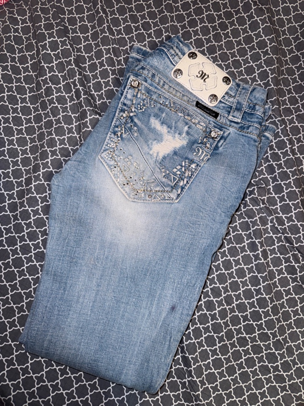 Miss Me Light Blue Embellished boot cut Jeans